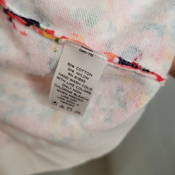 Isaac Mizrahi Live sweater women's size L cotton multicolor floral knit cardigan - Picture 9 of 9
